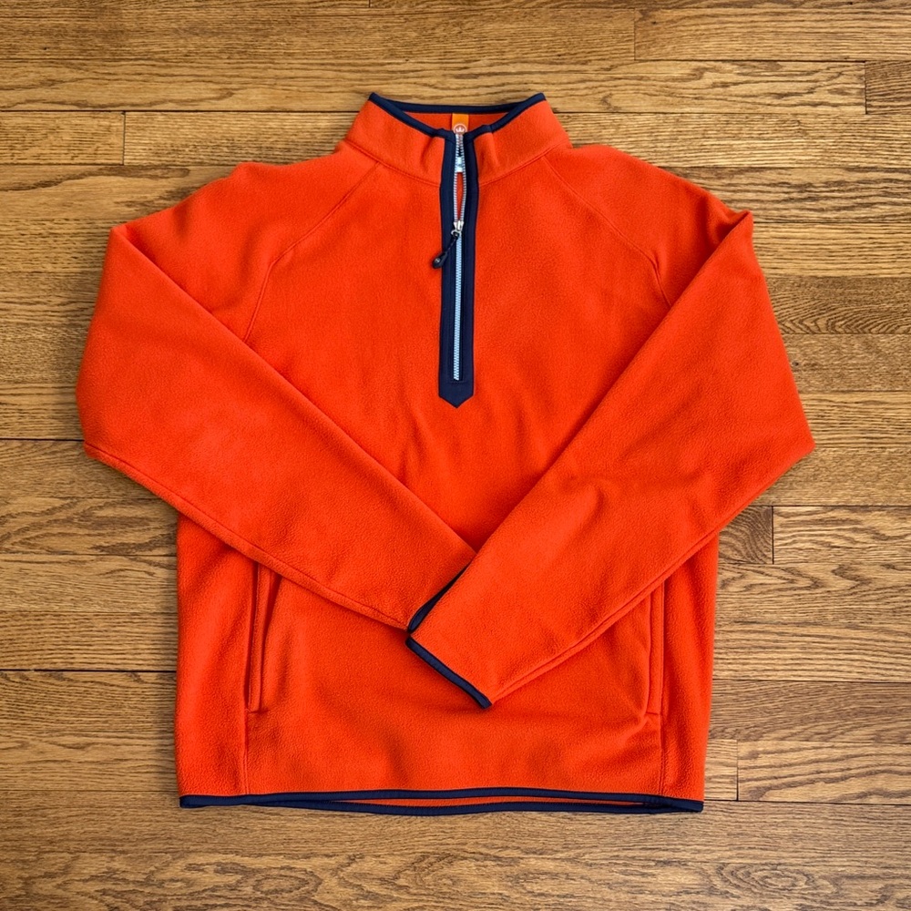 Peter Millar Medium Orange Zip-Up Sweater Fleece NWT